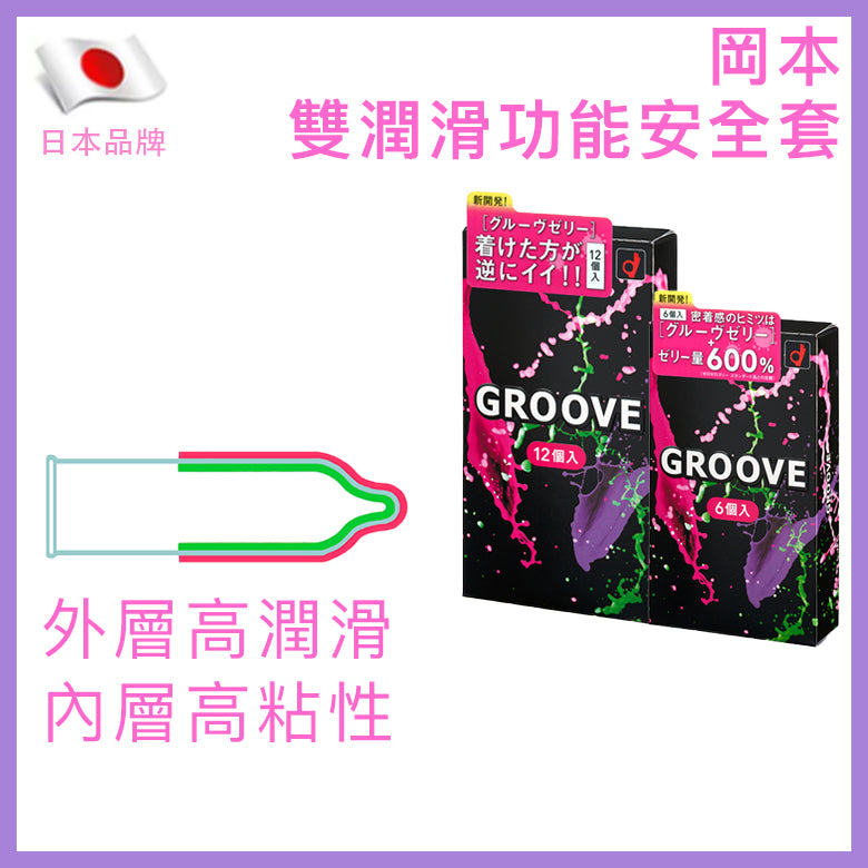 岡本 Okamoto GROOVE 雙潤滑貼合安全套 / 33mm / 6片裝
