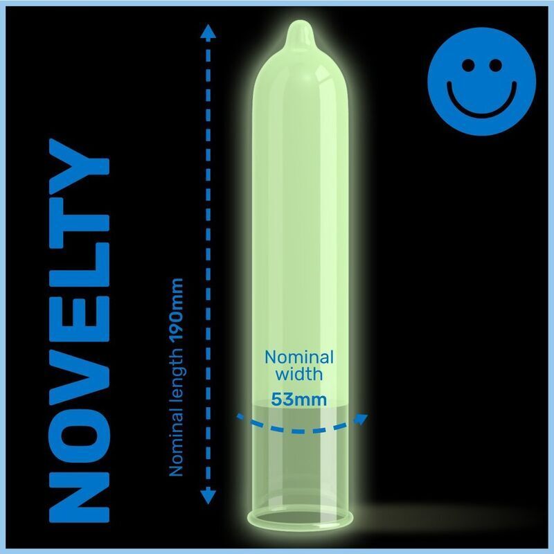 Pasante Glow 夜光螢光乳膠安全套|直身型|33mm|3片裝