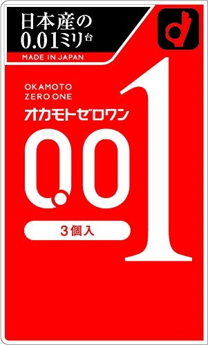 岡本 Okamoto 0.01mm Zero One 水系聚氨酯安全套 (L加大碼) / 38mm / 3片裝