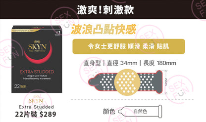 SKYN Extra Studded 波浪凸點安全套 - 22片裝