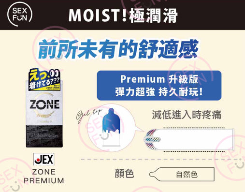 JEX ZONE Premium 果凍零距安全套 / 33mm / 5片裝