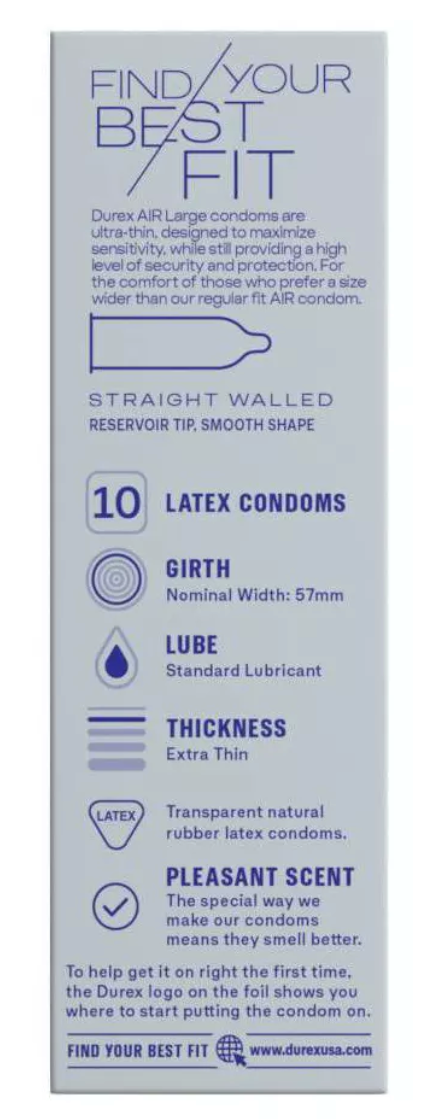 杜蕾斯 Durex Air Large (XL) 超薄貼身安全套