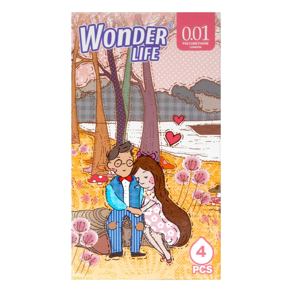 Wonder Life 活色生香 0.01mm 超薄聚氨酯保險套｜34mm｜4片裝