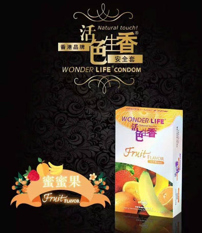 Wonder Life 蜜蜜果雜錦果香乳膠安全套 / 33mm / 12片