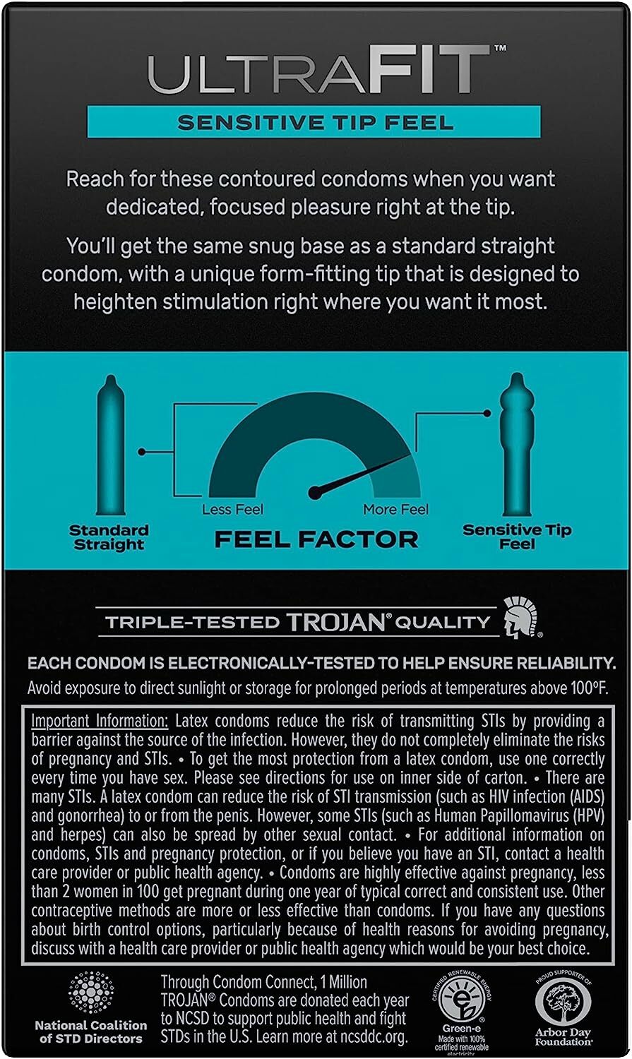 Trojan 戰神 Ultra Fit Sensitive Tip Feel 頭部敏感型安全套 - 10片裝