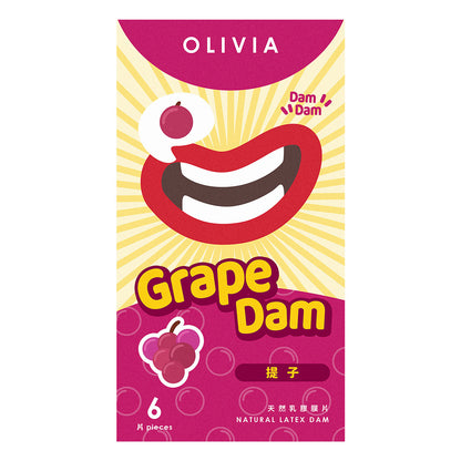 Olivia｜葡萄香味口交膜｜天然乳膠｜6片
