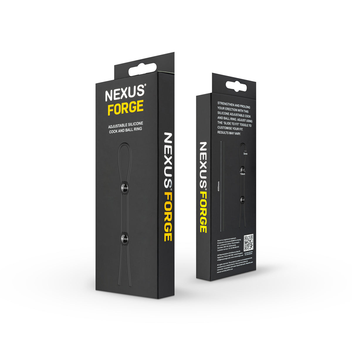 Nexus｜Forge Double 可調節雙圈矽膠鎖精環｜黑色