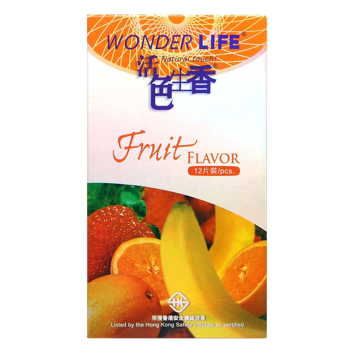 Wonder Life 蜜蜜果雜錦果香乳膠安全套 / 33mm / 12片