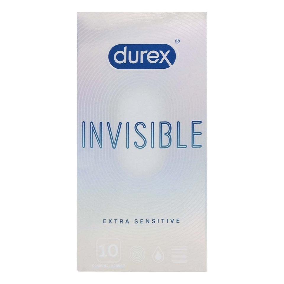 Durex Invisible 極薄敏感安全套｜透明天然乳膠｜10片