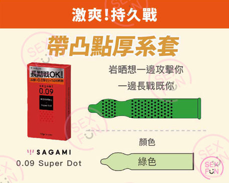 相模 Sagami 0.09 凸點持久安全套 / 33mm / 3片裝