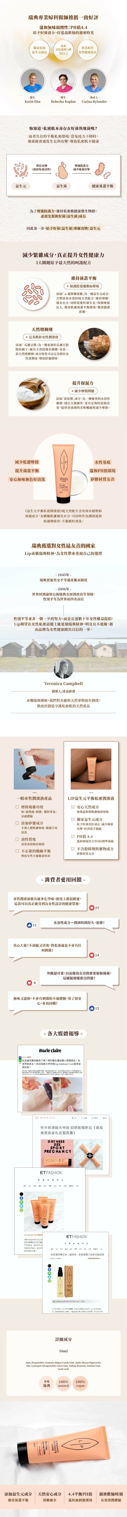 LIP Intimate Wet Lips 益生元平衡潤滑劑 - 50ml