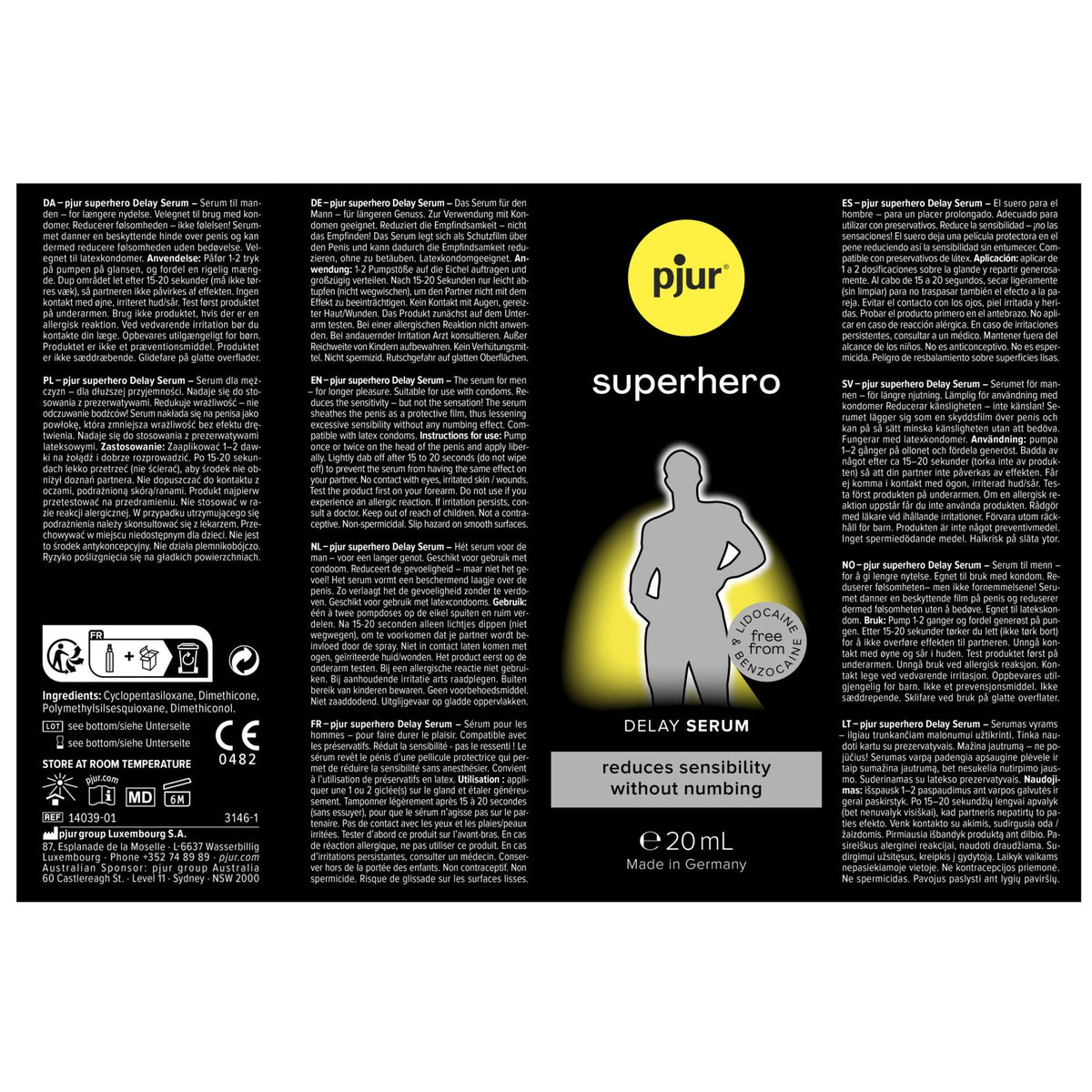 Pjur｜Superhero 超級男人耐久精華凝膠 - 20ml