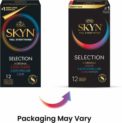 SKYN Selection 雜錦非乳膠安全套｜PI材質｜34mm｜12片裝
