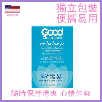 Good Clean Love Rebalance 私密保濕清潔濕巾 12片