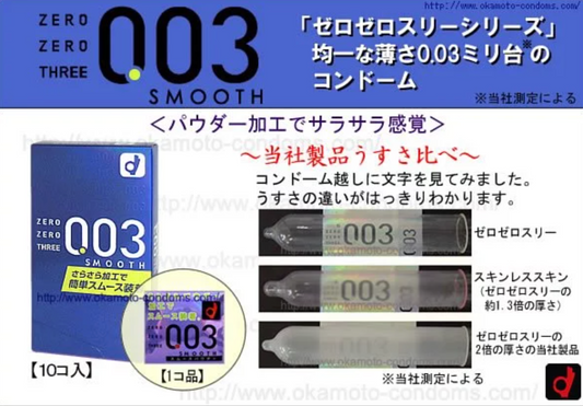 岡本 Okamoto 0.03mm 粉末潤滑安全套 / 33mm / 10片