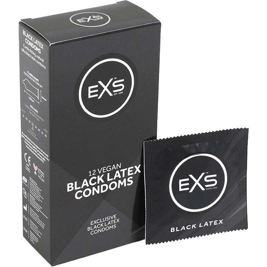 EXS Black Latex Comfy Fit 黑色乳膠安全套 / 54mm / 12片
