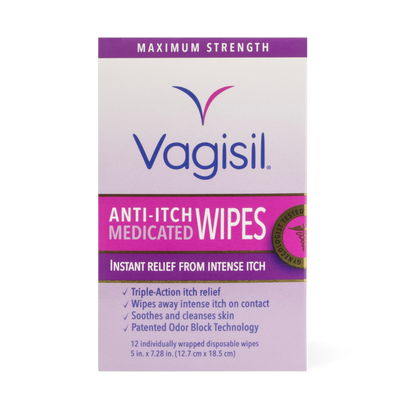 Vagisil 外陰止痕濕紙巾 12片獨立包裝