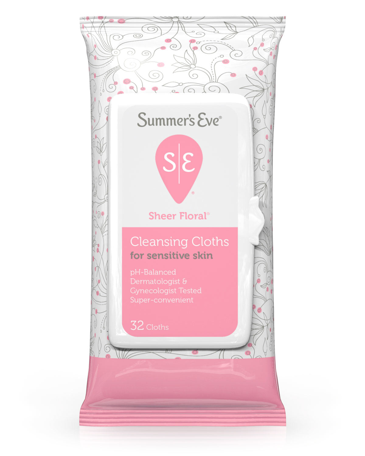 Summer's Eve｜Sheer Floral 花香清新日用私處清潔濕紙巾｜32片