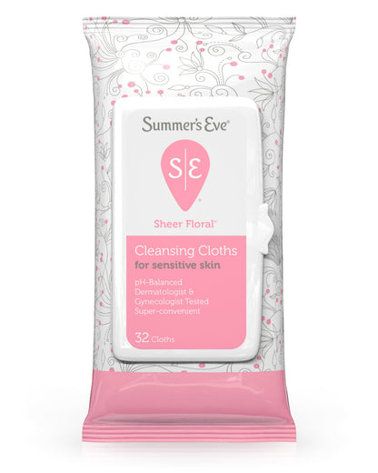 Summer's Eve｜Sheer Floral 花香清新日用私處清潔濕紙巾｜32片