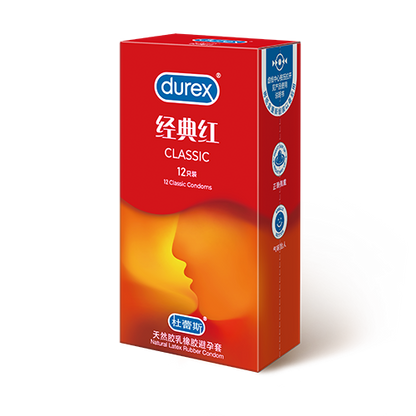 Durex 杜蕾斯經典紅｜天然乳膠親膚順滑保險套｜33mm｜12片