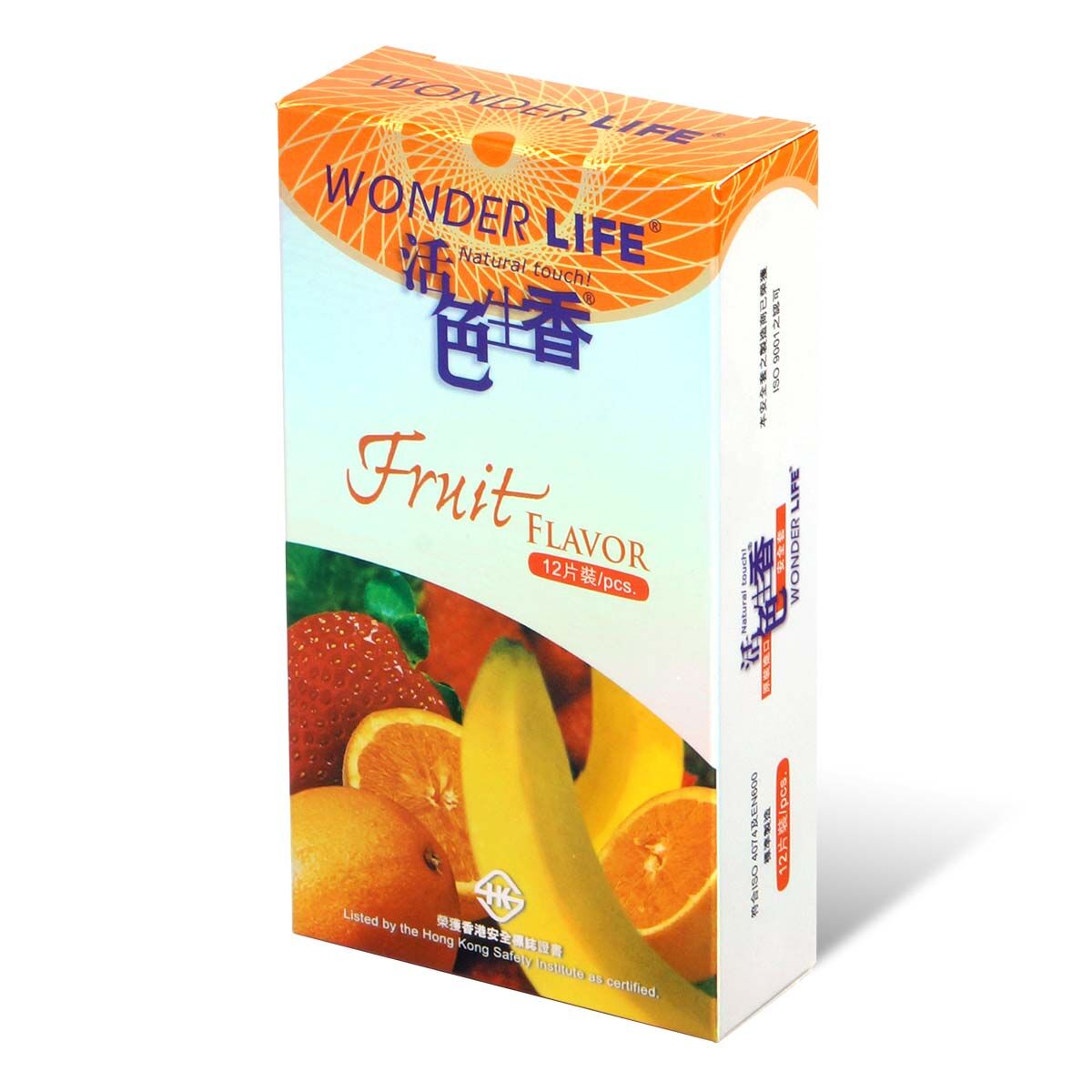 Wonder Life 蜜蜜果雜錦果香乳膠安全套 / 33mm / 12片