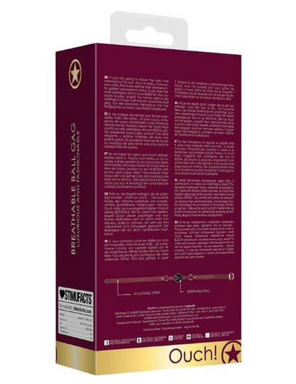 Ouch Halo 透氣有洞鎖口球｜可調節皮革頭帶