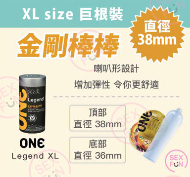 ONE® 傳奇加大碼安全套 / 12片裝
