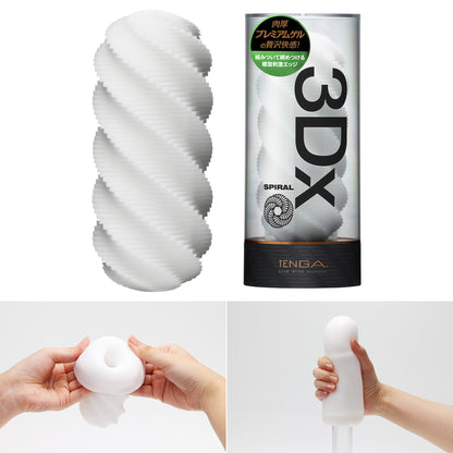 TENGA 3Dx 厚實膠體飛機杯｜Zen／Spiral／Flow 三款可選