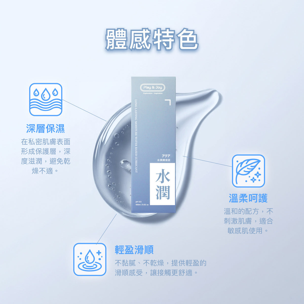 Play & Joy 絲滑基本型（保險套適用）水性潤滑液 - 50ml