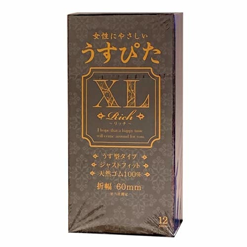 Japan Medical Usu-Pita Rich XL 加大碼乳膠安全套 / 38.0mm / 12片裝