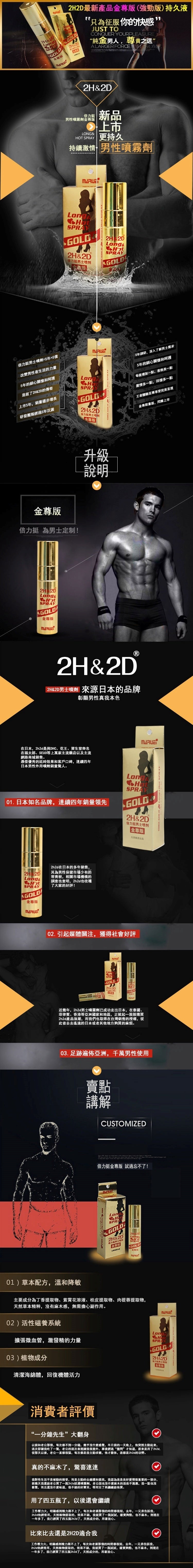 2H2D｜倍力挺男士延時噴劑金尊版｜10ml