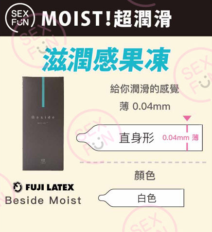富士乳膠 Fuji Latex Beside 滋潤保濕型安全套 - 12片裝
