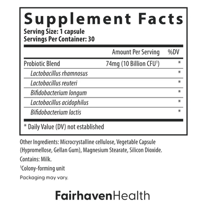 Fairhaven Health IsoFresh® 女性陰道益生菌 100億CFU五菌株｜30粒