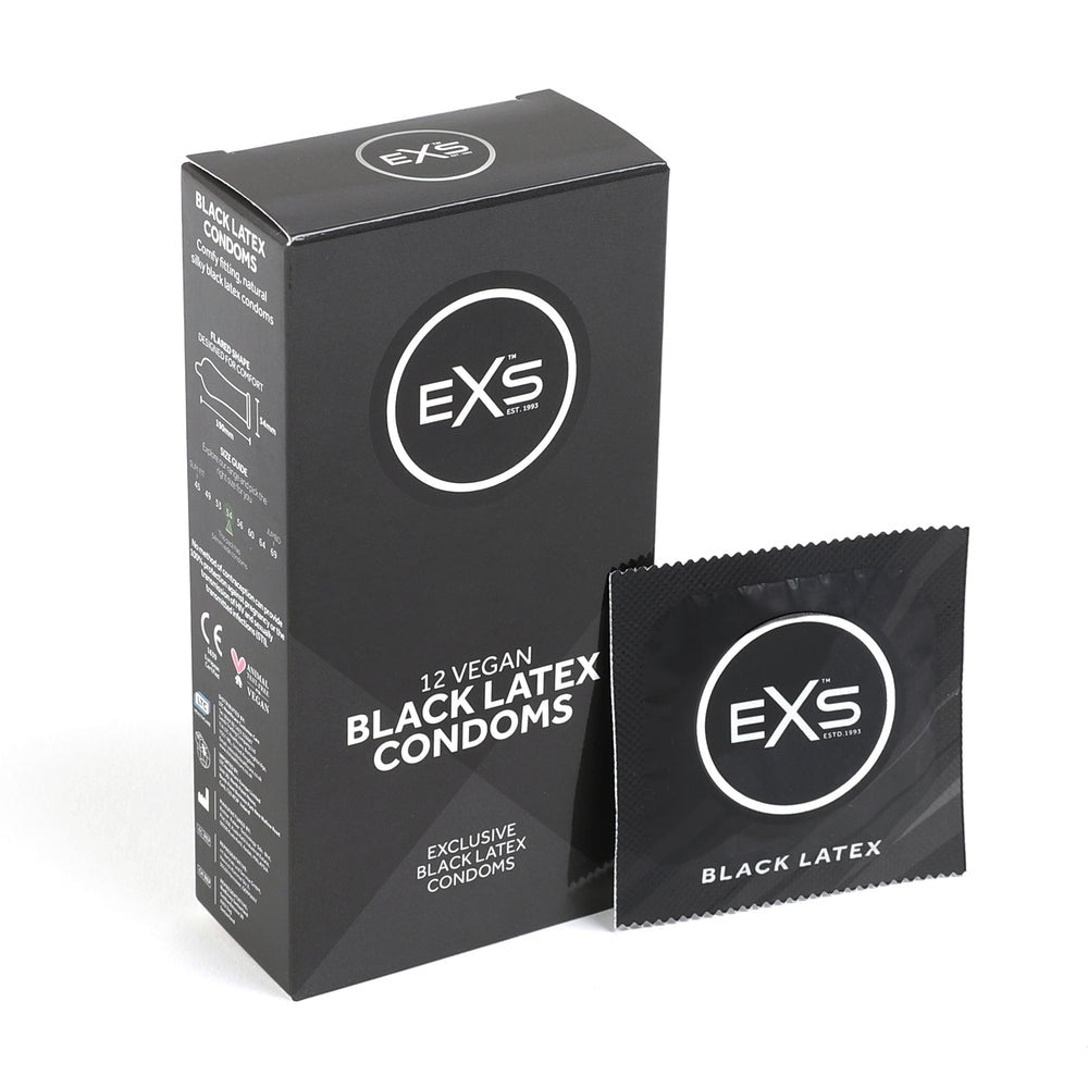 EXS Black Latex Comfy Fit 黑色乳膠安全套 / 54mm / 12片