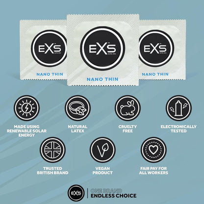 EXS Nano Thin 超薄乳膠安全套 / 53mm闊度 / 12片裝