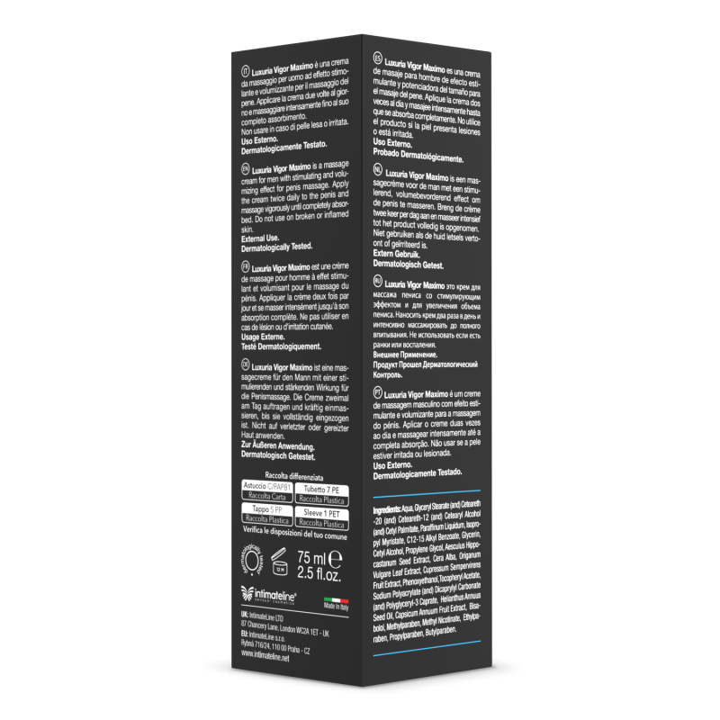Intimateline LuxuriA XXL Vigor Maximo 陰莖增大按摩膏｜75ml