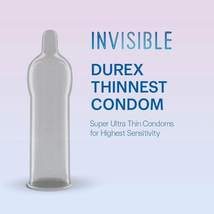 Durex Invisible 極薄敏感安全套｜透明天然乳膠｜10片