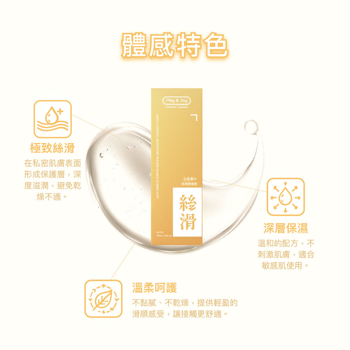 Play & Joy 絲滑基本型（保險套適用）水性潤滑液 - 50ml