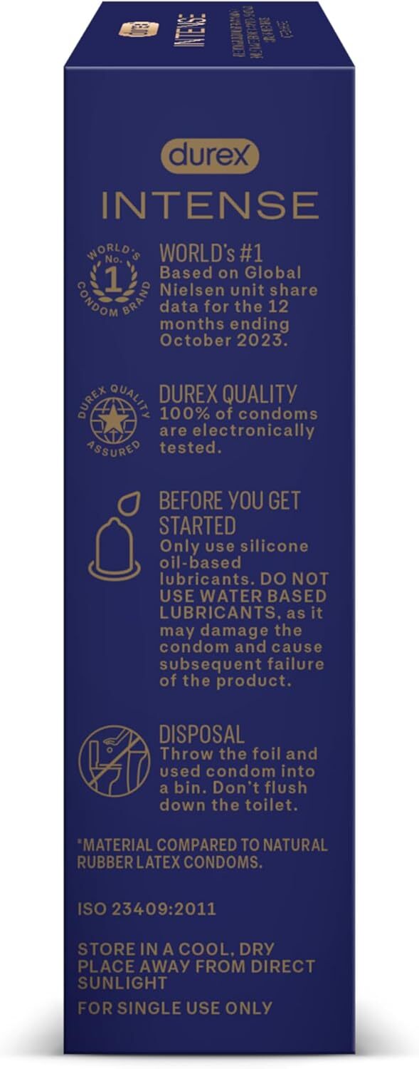 杜蕾斯 Durex Intense Premium 非乳膠安全套 / 35.6mm / 10片裝
