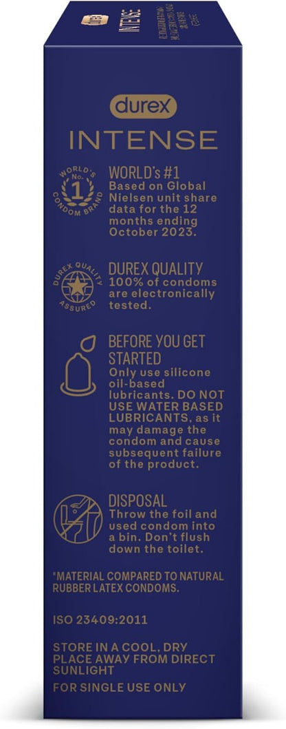 杜蕾斯 Durex Intense Premium 非乳膠安全套 / 35.6mm / 10片裝