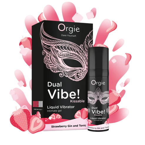 Orgie Dual Vibe 草莓琴湯尼味酥麻震感口交凝膠 - 15ml