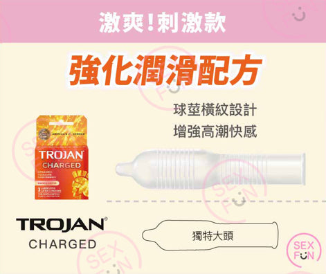 戰神 Trojan Ultra Ribbed 多重橫紋潤滑安全套 / 3片裝