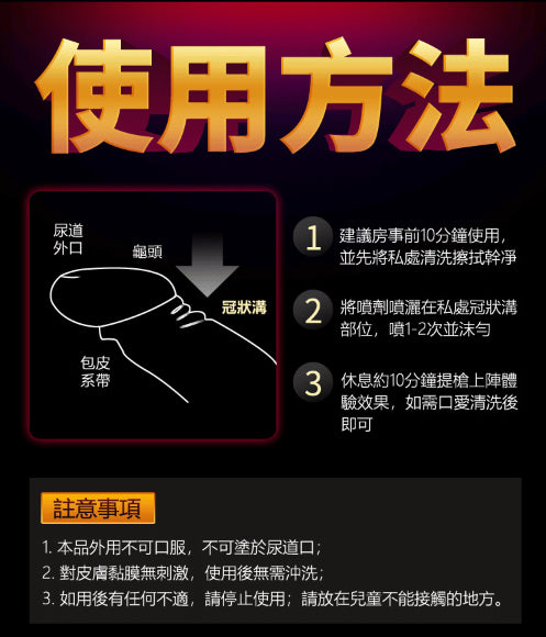 2H2D｜黑金版倍力挺男士延時殺菌噴劑 - 10ml