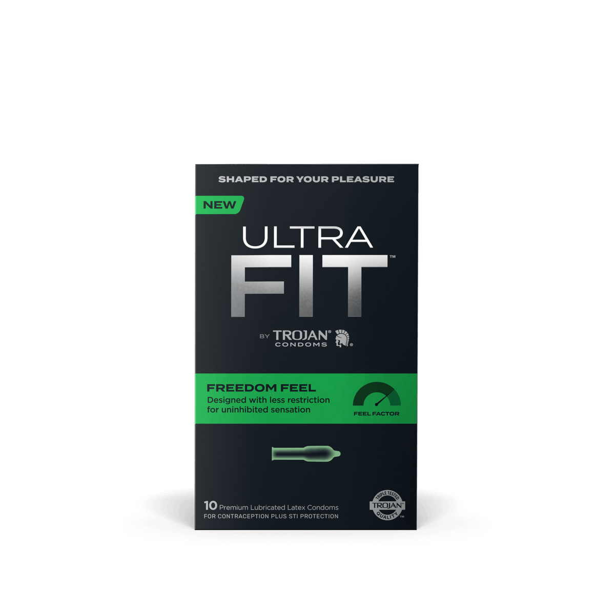 Trojan 戰神 Ultra Fit Comfort Feel (Ultra Flared) 前半寬身乳膠安全套 / 34.7mm / 10片裝