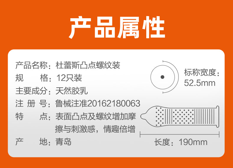 Durex Pleasure Max 凸點螺紋保險套｜33mm｜12片