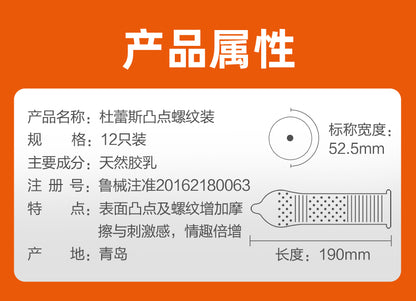 Durex Pleasure Max 凸點螺紋保險套｜33mm｜12片