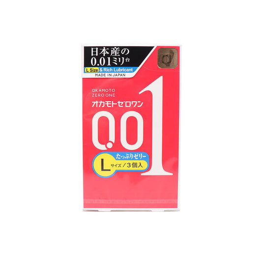 岡本 Okamoto 0.01mm 大碼水潤安全套 / 38mm / 3片