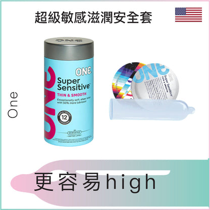 ONE Super Sensitive 超敏感/超觸感系列安全套 / 53mm / 12片裝