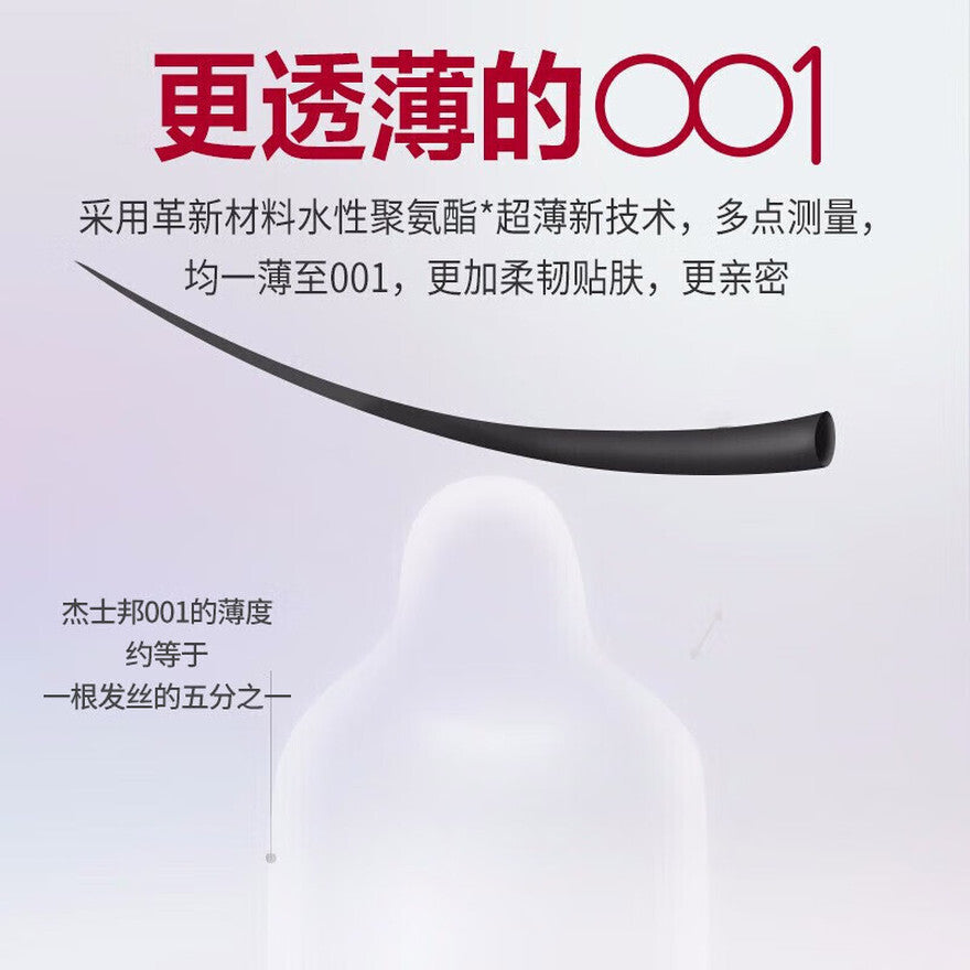杰士邦 Jissbon 0.01mm 超潤非乳膠聚氨酯安全套 / 34mm / 5片裝