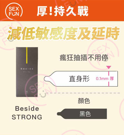 不二乳膠 Fuji Latex Beside Strong 0.1mm 持久型安全套 / 10片裝